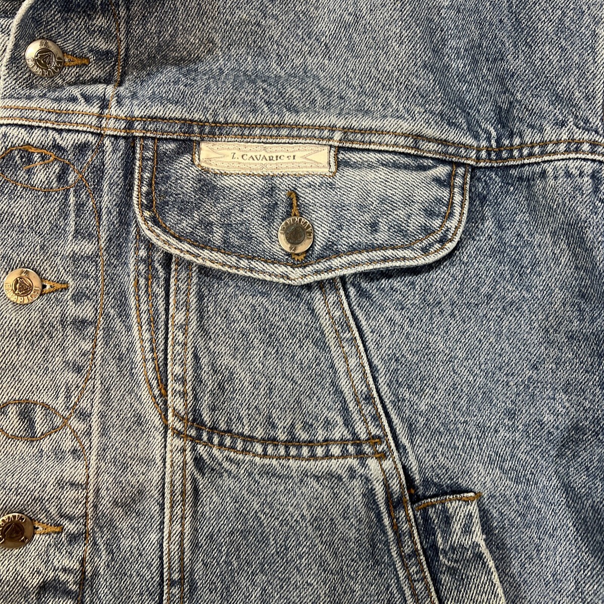 Z Cavaricci Blue Jean Jacket Mens M Acid Wash VTG 90's Made In USA