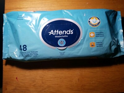 Attends Pre-moistened Washcloths, Large, 48 Ct.
