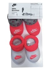Nike Baby Booties Gift Set Newborn 0-6 Months 2 Pairs Pink White
