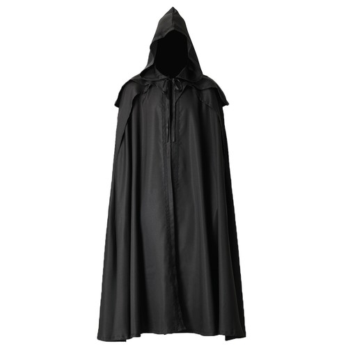 Gothic Men's Long Hooded Cloak Medieval Warrior Cloak Halloween Costume Cloak - Picture 4 of 16