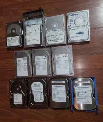 ELEVEN ASSORTED HDD Hard Disc Drive Western Digital Seagate Maxtor Fujitsu IBM +