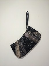 NWT Nine West Black Brown Faux Snake Wristlet Purse Clutch Shiny Bag Handbag