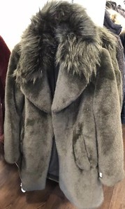 olive fur coat