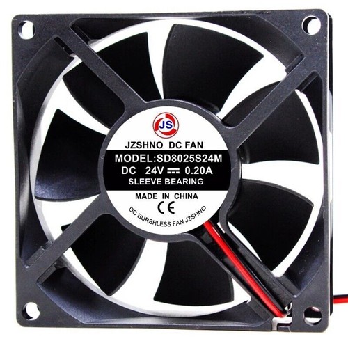 Ventilateur 80mm 24V SD8025M2S - 80x25mm, 3 Fils, Pour Refroidissement Onduleur/PC