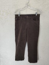 Tommy Hilfiger Women Pants 6 Brown Cotton Blend Straight Leg Regular Fit Trouser