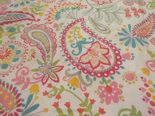 Pottery Barn Teen "Swirly Paisley" Twin Duvet Cover Flowers Pink/Green/blue/ - Picture 7 of 16
