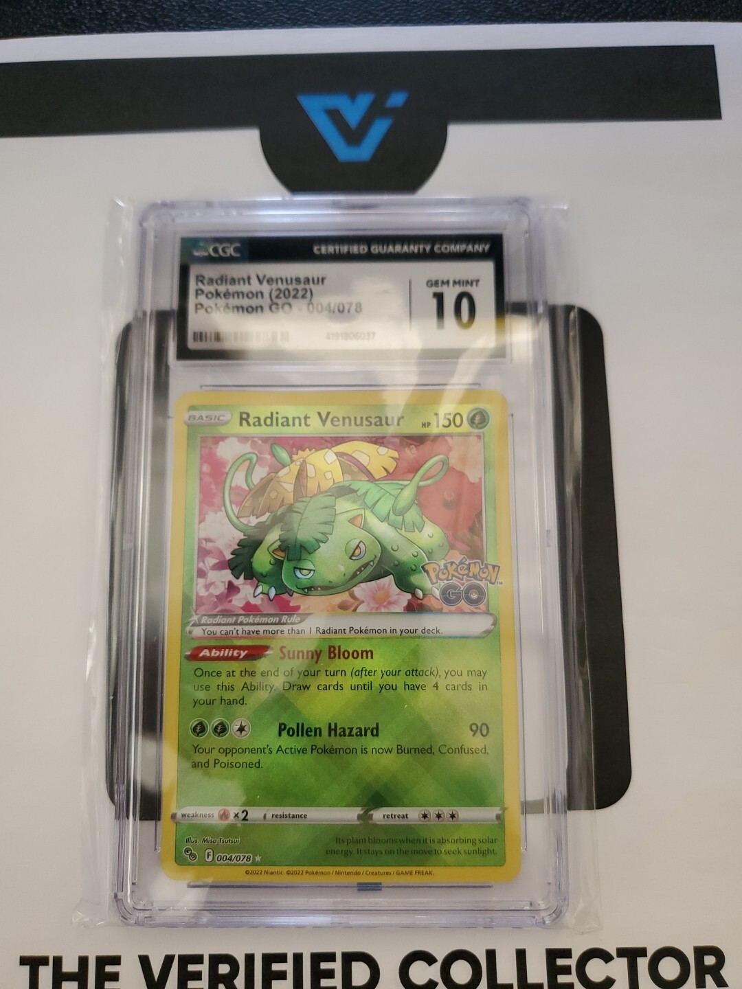 Pokémon TCG Radiant Venusaur Pokemon GO 004 Holo Radiant Rare Grade 10