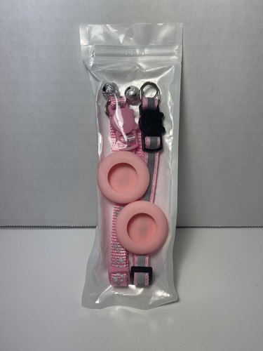 2 Pack Airtag Cat Collar Breakaway with Bell,Reflective Kitten Collar PINK - 第 3/3 張圖片