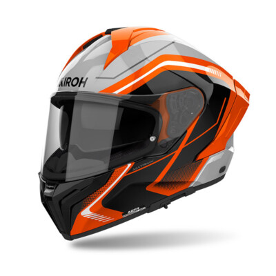 Airoh Matryx Wide Full Face Motorcycle Helmet Orange Size L