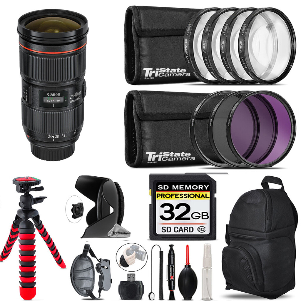Canon EF 24-70mm II USM Zoom Lens 17-Piece Stability Kit