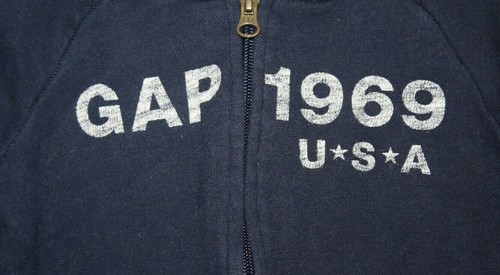 baby GAP Kids Navy Blue White Red Hooded Zipped Sweatshirt Size 4 Years - Picture 2 of 7