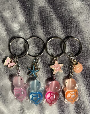 Glow In The Dark Turtle Keychains Assorted Set Of 4 Bag#7 | eBay