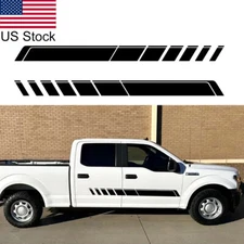 2pcs Black Sport Racing Stripe Graphics Car Body Side Door Vinyl Decal Sticker