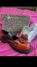 Very rare demonia Y2K 90  s Red Flame mary jane shoes hard to find