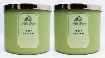 2 Bath & Body Works WB FRESH BALSAM 3 Wick Scented Wax Candle 14.5 Large