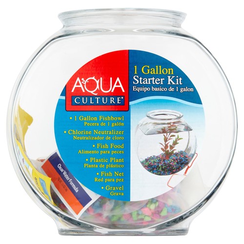 Aqua Culture Glass Fish Bowl with Starter Kit, 1 Gallon - Picture 5 of 8