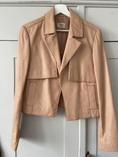 Hush Blush Leather Bomber Jacket Size 12