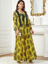 Maxi abito donna lusso ricamo musulmano Dubai modesto Abaya caftano abito da festa