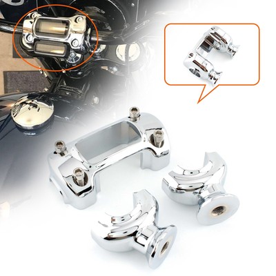 CNC Chrome Height Riser Lenker Clip Adapter für Harley Softail Dyna Fat Bob