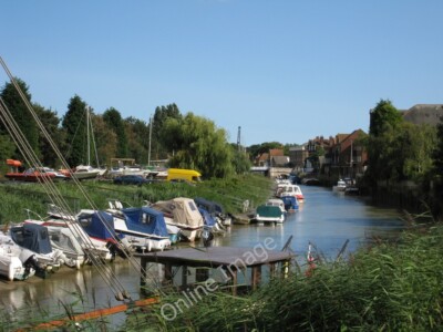 Photo 6x4 River Stour Sandwich Boats moored on the North side of the rive c2008
