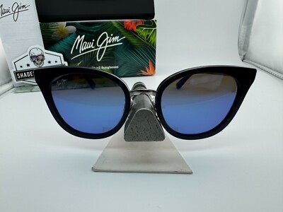 MAUI JIM WOOD ROSE MJ 870-03 NAVY SILVER BLUE HAWAII  display picture 2