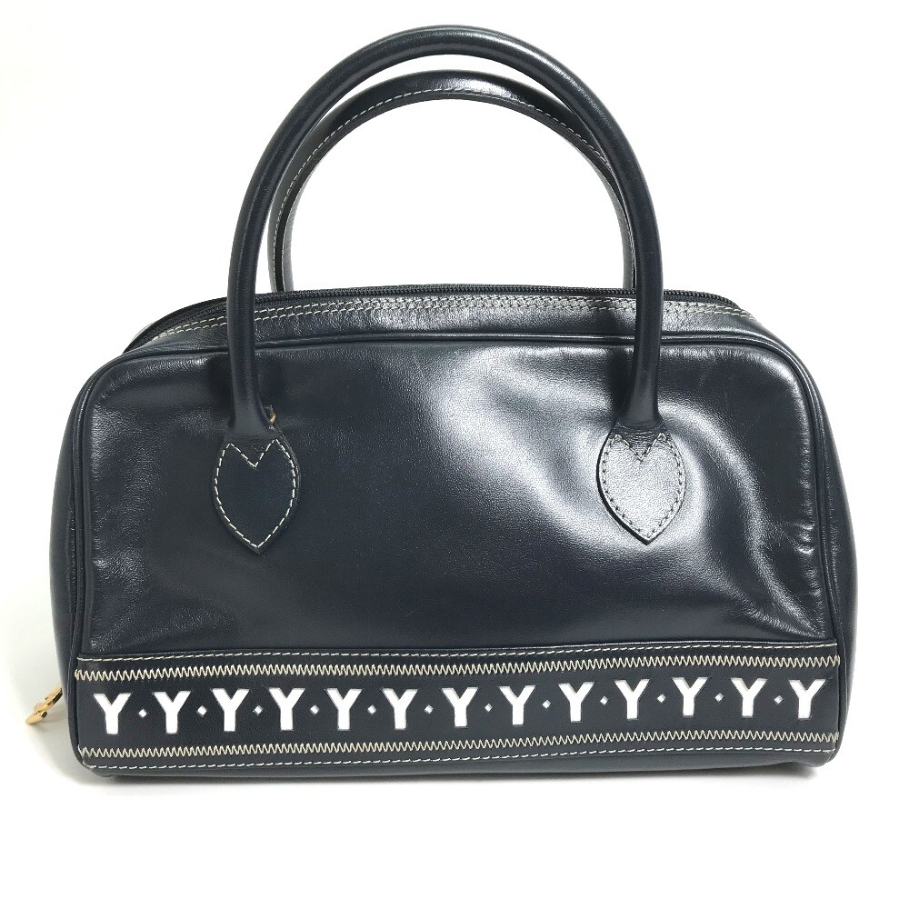 YVES SAINT LAURENT Y Motif Borsa a mano con cinturino bianco blu navy