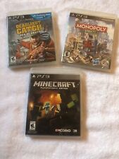 Lot of (3) PS3 Games Monopoly Streets, Deadliest Catch, &Minecraft