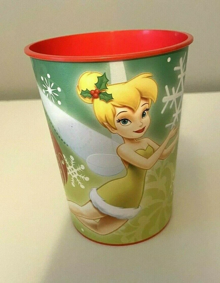 4 tazas de plástico de Navidad con sello Tinkerbell de Disney NUEVAS 16 onzas Foto 2 de 4