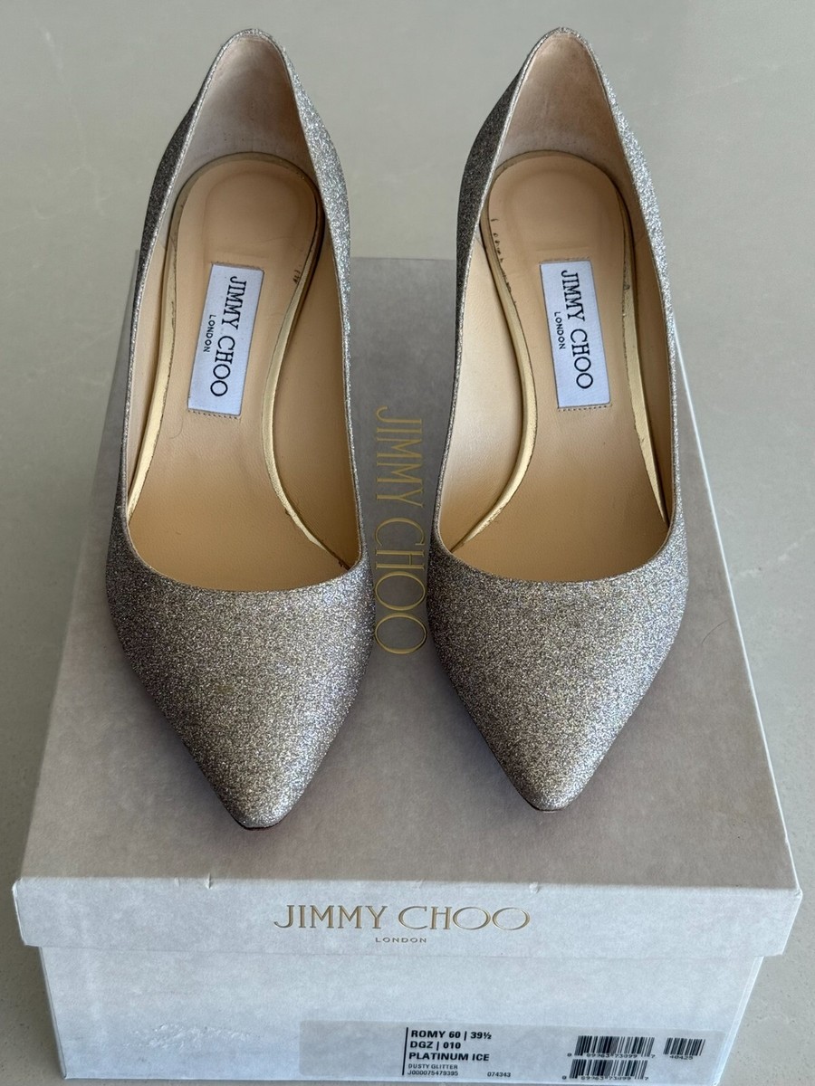 jimmy choo shoes size womens Romy 60 platinum ice UK