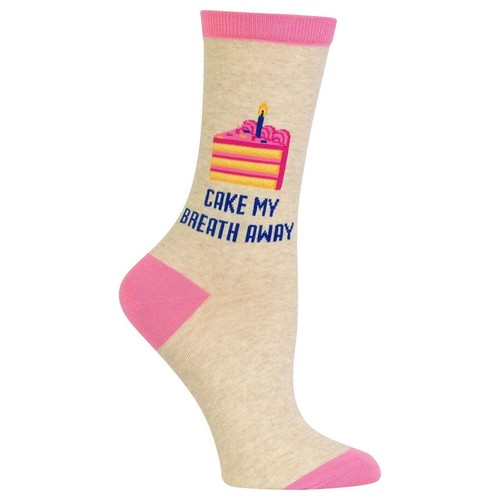 Calcetines Cake My Breath Away para mujer talla 9-11 Hot Sox cumpleaños moda nuevos - Imagen 2 de 4