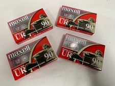 Lot "4" SEALED Maxell Audio Cassette Tape UR90 Normal Bias 90 Minutes A4