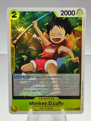 #ad Monkey D Luffy ST13 014 Three Brothers Ultra Deck One Piece Card Game $1.25