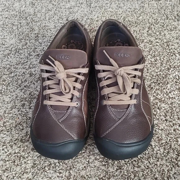 Scarpe da trekking KEEN Presidio Trail marroni casual in pelle outdoor da donna taglia 10 5