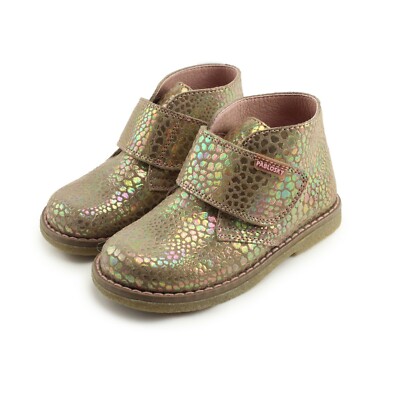 Pablosky Girls high Top Ankle Leather Shoes (095131 Serraje Taupe) Made in Spain