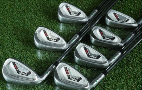 PING I25 IRONS SET 5-GW UTILITY GREEN DOT CFS STEEL STIFF FLEX LEFT HANDED LH