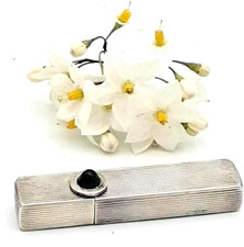 Alter Art Deco / Jugendstil Lippenstifthalter 935er  echt Silber mit Edelstein