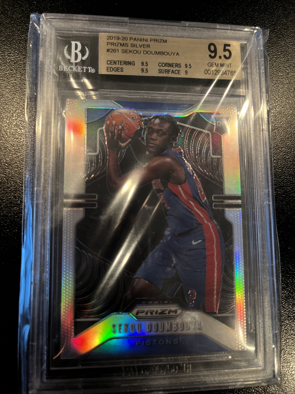 2019-20 panini prizm sekou doumbouya rc silver bgs gem mint 9.5 pistons French