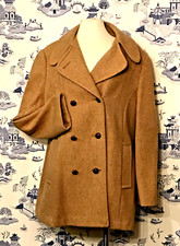 Vintage Wool Tweed Mackintosh New England Double Breasted Coat Pea Jacket Women