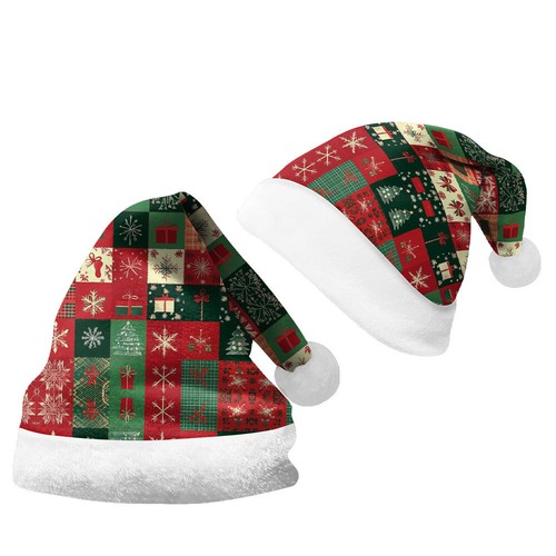 Cappello Natalizio Pupazzo di Neve Albero di Natale Stampa 3D Cappello Babbo Natale Taglia Adulto/Bambino - Foto 7 di 16