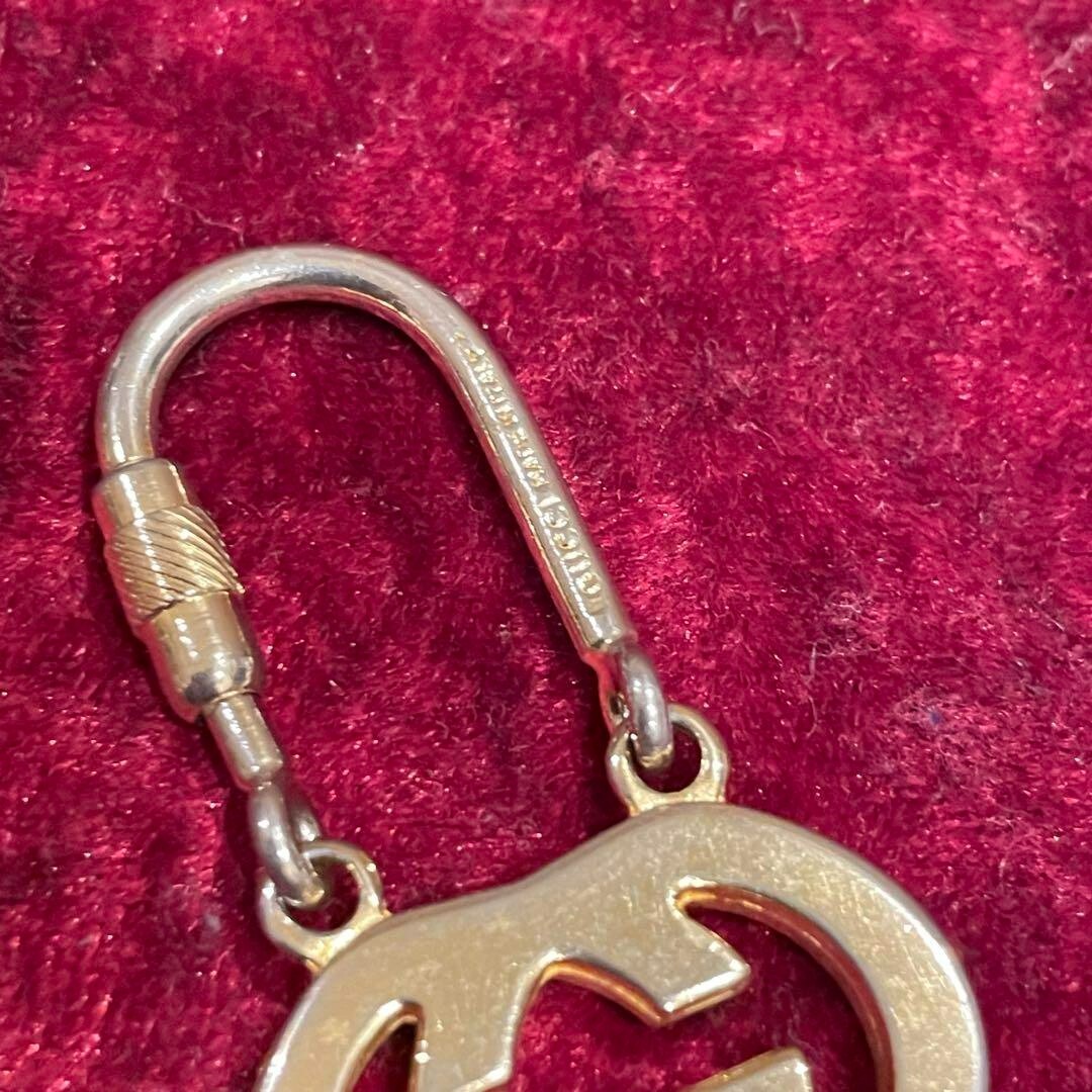 GUCCI Key holder Key ring Key chain Bag charm AUTH Rare Gold Logo Red