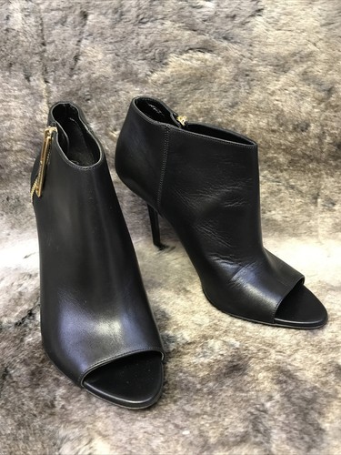 Burberry Black Leather Gold Accented 