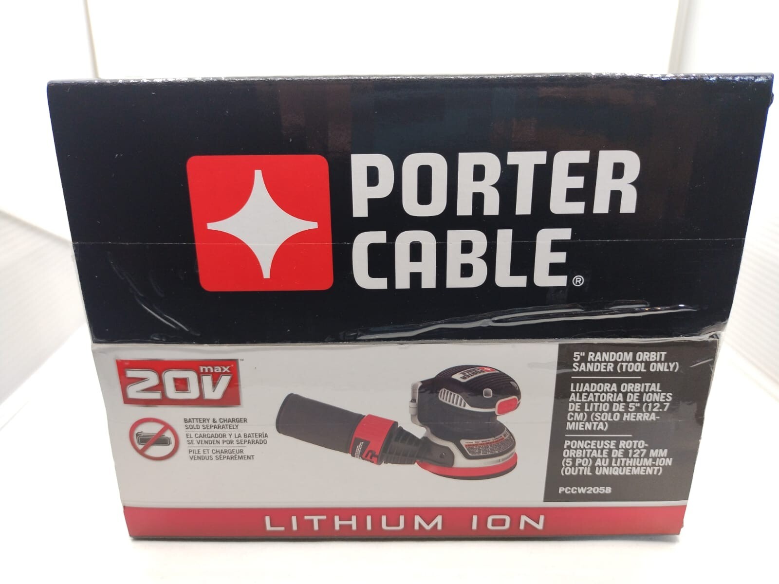 PORTERCABLE 20V MAX* Random Orbital Sander, Cordless, 5Inch, Open Box