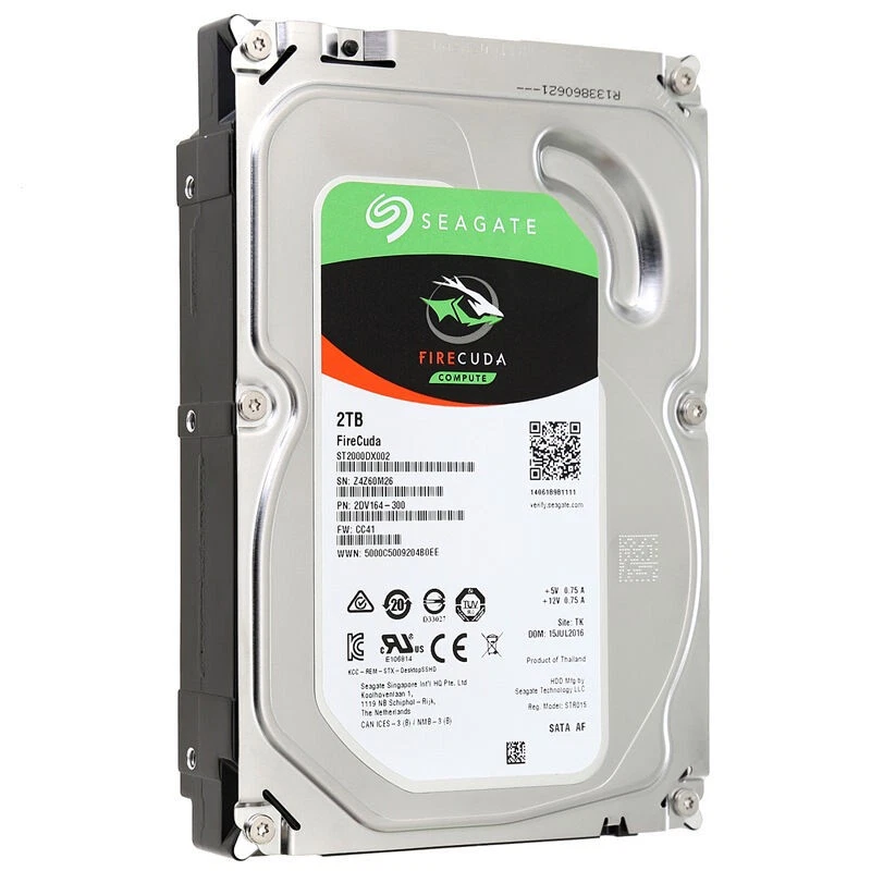 Seagate SSHD 2TB Hybrid-Festplatte 8GB SSD Flash 3,5" ST2000DX002 SATA-600 64MB - Bild 1 von 3