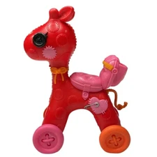 Lalaloopsy Pull Toy Giraffe Button Wheels Saddlebag Red Orange Pink 12"x10"