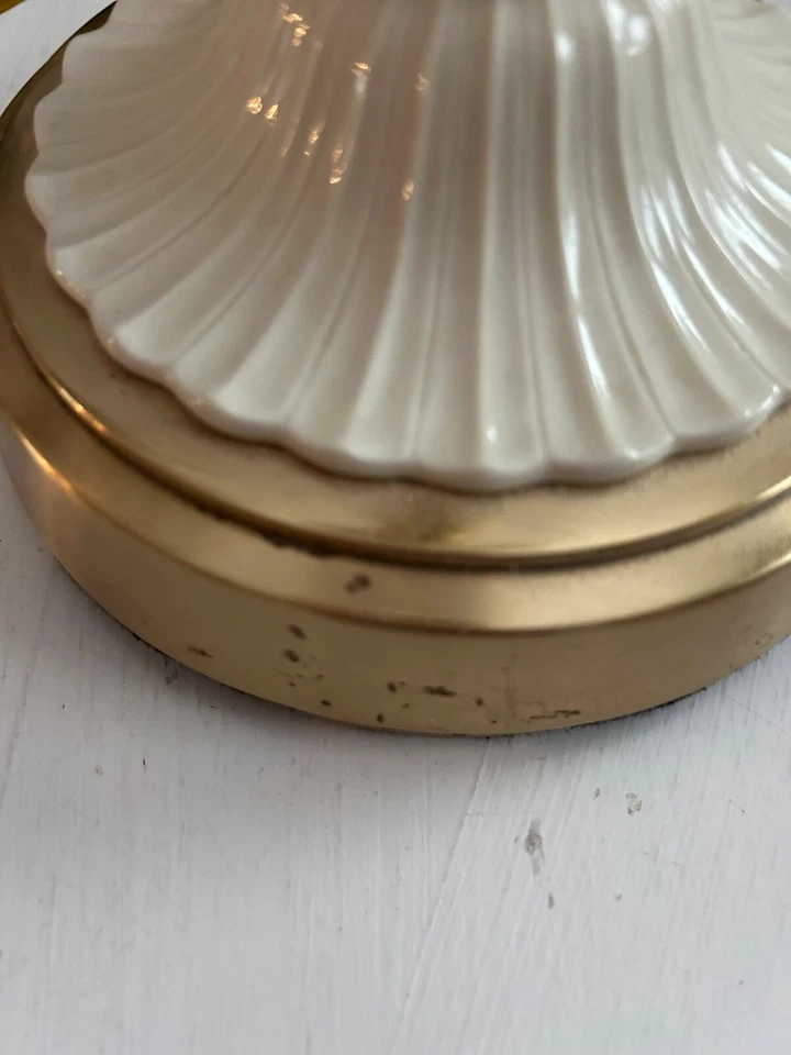 Lenox by Quoizel Table Lamp in Porcelain and Polished Brass at 10" dia x 33"h  - Image 3 of 4