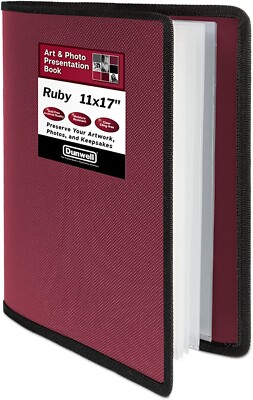 Dunwell Art Portfolio 11x17 Folder - Ruby Large Portfolio Folder for Artwork USA