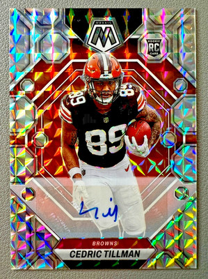 Cedric Tillman 2023 Panini Mosaic Football Rookie RC Auto #296 Browns
