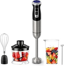 5 IN 1 Hand Blender Kitchen Set Mini Food Processor Whisk Milk Frother Beaker