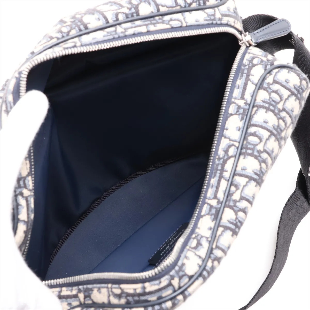 Christian Dior Oblique Mother's bag Canvas & Leather Shoulder bag Navy Blue image 6