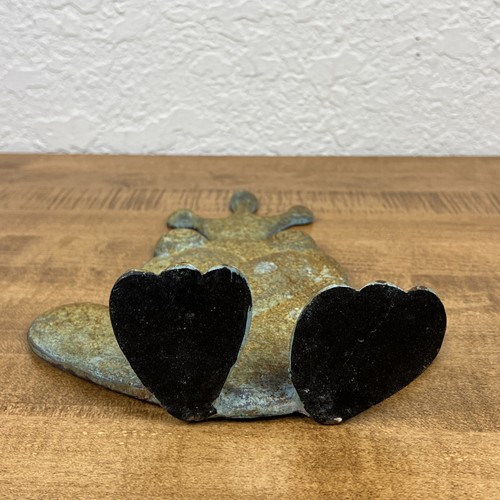 Vintage Rustic Frog Prince W/ Crown Cast Iron Doorstop Wedge - Picture 8 of 10
